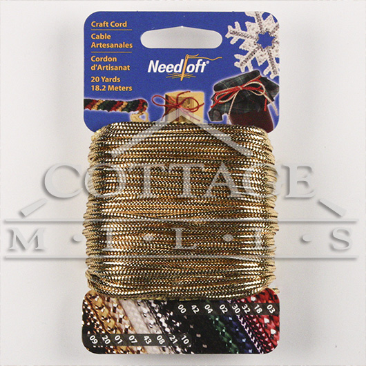 20 Yard Needloft Cord - Solid Metallic Gold - #55020