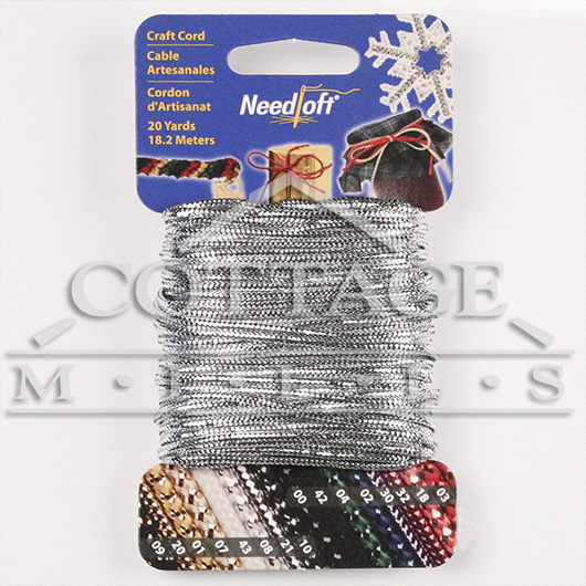 20 Yard Needloft Cord - Solid Metallic Silver - #55021