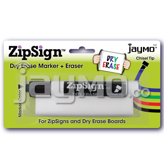 ZipSign Black Marker + Eraser Set